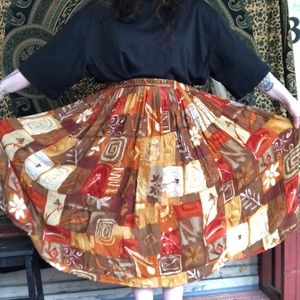Vintage fall colors midi skirt